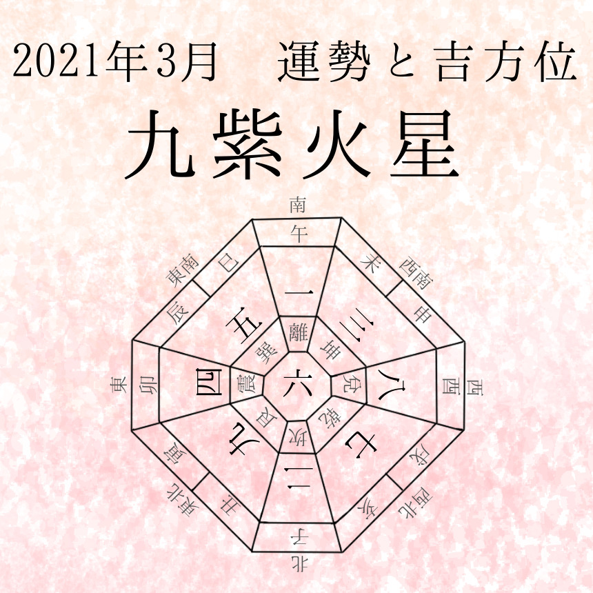 2021年3月 九紫火星の運勢と吉方位【九星気学】 ameno 2021年3月 九紫火星の運勢と吉方位【九星気学】 ameno